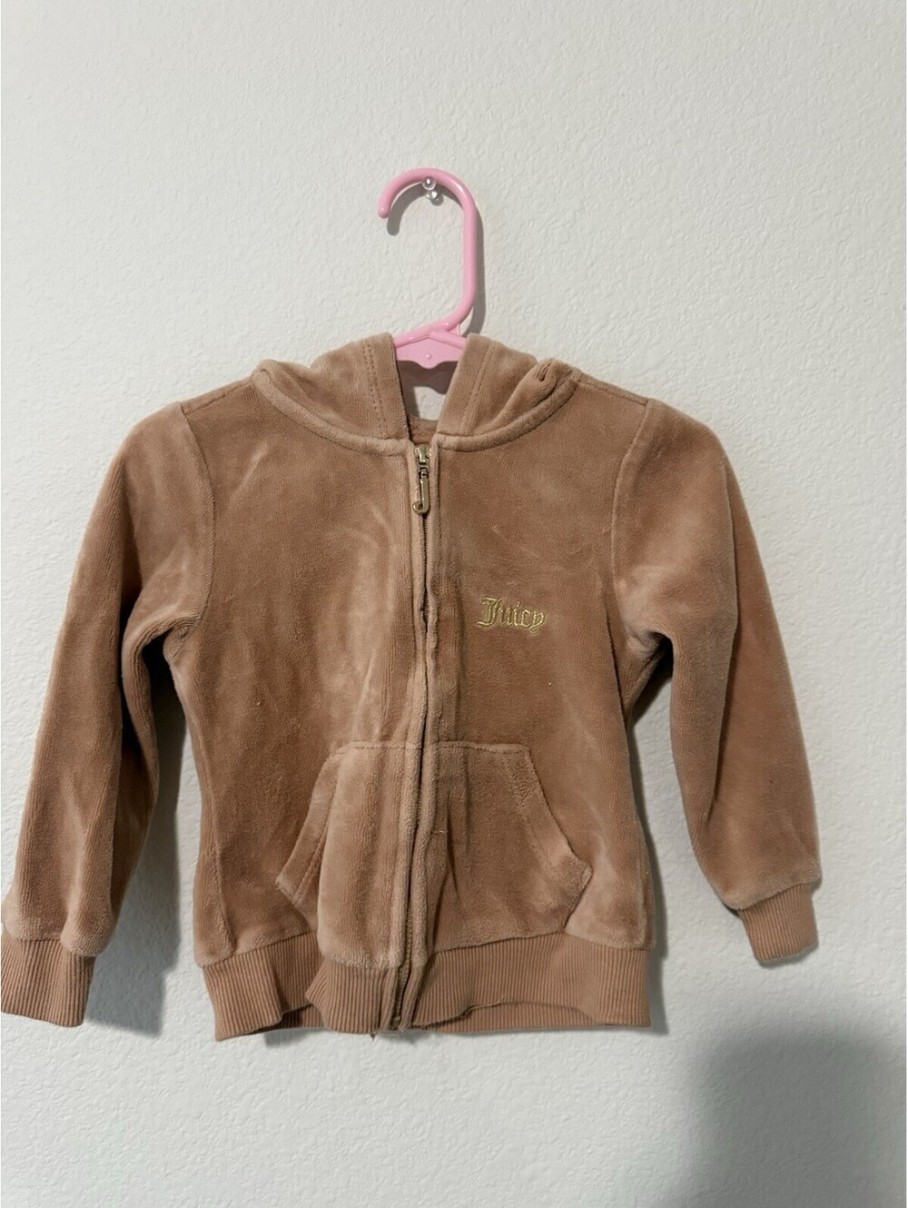 Juicy Couture Toddler Jacket & Pants Brown Velour Track Suit - Size 4T